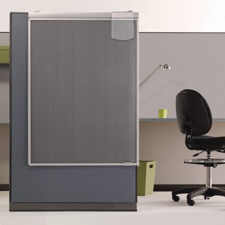 Quartet Workstation Privacy Screen, 36w x 48d, Translucent Clear/Silver WPS1000